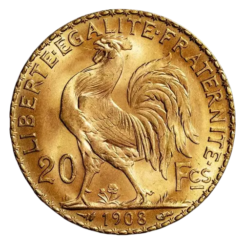 [2025018] France Gold 20 Francs French Rooster Coin (1899-1914) AU